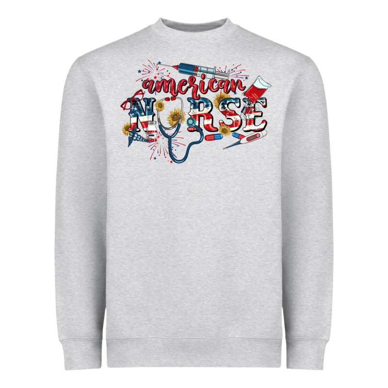 American Nurse 4th Of July Heavyweight Sweatshirt by CowGirlArtShop | Teevron