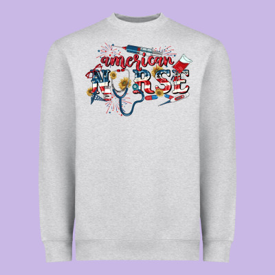 American Nurse 4th Of July Heavyweight Sweatshirt Designed By Cowgirlartshop