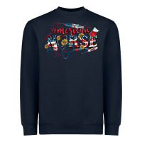 Navy American Nurse 4th of July Heavyweight Sweatshirt - CowGirlArtShop