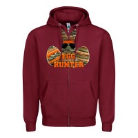 Burgundy easter egg hunter boys Zipper Hoodie - Jasminsmagicworld