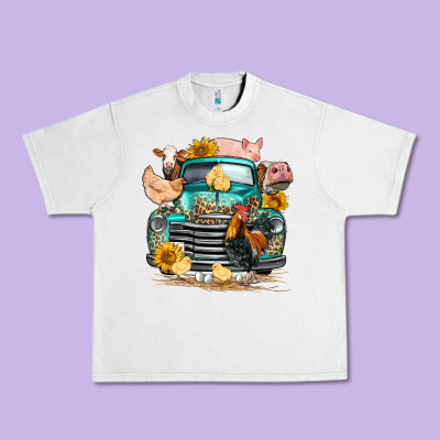 Farm Truck Farm Animals Urban Heavy Tee Designed By Fadigitalartstudio