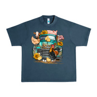 Midnight Navy farm truck farm animals Urban Heavy Tee - FaDigitalArtStudio