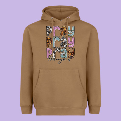 Pray On It Pray Over It Pray Through It Heavyweight Hoodie Designed By Nancycooperartshop