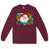 Burgundy it's Christmas y'all background Long Sleeve Tee - JahusDesignShop