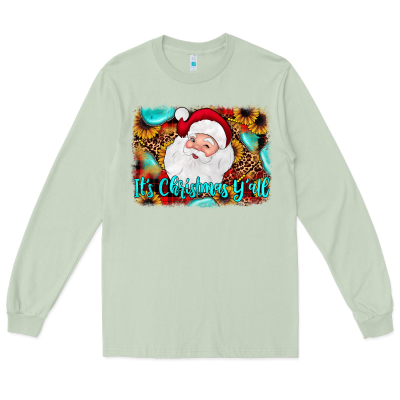 It's Christmas Y'all Background Long Sleeve Tee by JahusDesignShop | Teevron