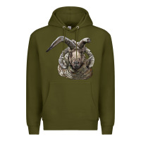 Army Green navajo churro sheep head Premium Hoodie - LillyAllenDesigns