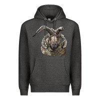 Charcoal Heather navajo churro sheep head Premium Hoodie - LillyAllenDesigns