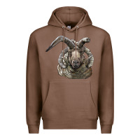 Chestnut navajo churro sheep head Premium Hoodie - LillyAllenDesigns