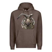 Coffee navajo churro sheep head Premium Hoodie - LillyAllenDesigns