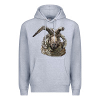 Heather Grey navajo churro sheep head Premium Hoodie - LillyAllenDesigns