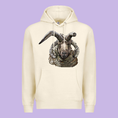 Navajo Churro Sheep Head Premium Hoodie Designed By Lillyallendesigns