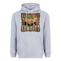 Heather Grey raising hell with the hippies and the cowboys Heavyweight Hoodie - NancyCooperArtShop