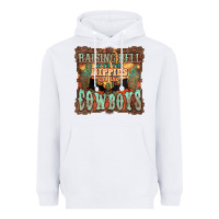 White raising hell with the hippies and the cowboys Heavyweight Hoodie - NancyCooperArtShop