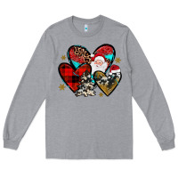 Heather Grey Christmas heart Long Sleeve Tee - JahusDesignShop