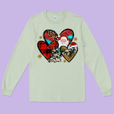 Christmas Heart Long Sleeve Tee Designed By Jahusdesignshop