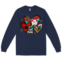 Navy Christmas heart Long Sleeve Tee - JahusDesignShop