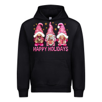 Black Happy holidays with gnomes Urban Hoodie - NancyCooperArtShop