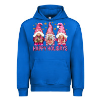 Cobalt Happy holidays with gnomes Urban Hoodie - NancyCooperArtShop