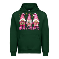 Forest Green Happy holidays with gnomes Urban Hoodie - NancyCooperArtShop