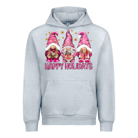 Heather Grey Happy holidays with gnomes Urban Hoodie - NancyCooperArtShop