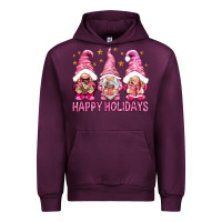 Mauve Wine Happy holidays with gnomes Urban Hoodie - NancyCooperArtShop