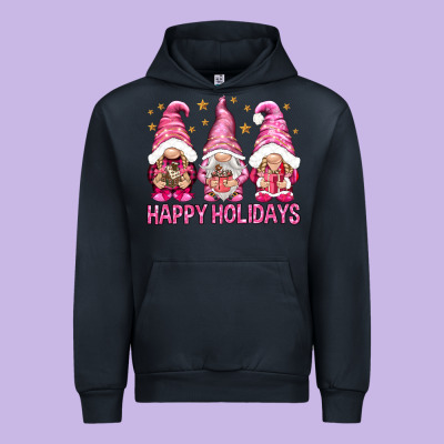 Happy Holidays With Gnomes Urban Hoodie Designed By Nancycooperartshop