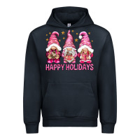 Navy Happy holidays with gnomes Urban Hoodie - NancyCooperArtShop