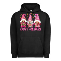 Pigment Black Happy holidays with gnomes Urban Hoodie - NancyCooperArtShop