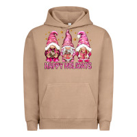 Pigment Burro Happy holidays with gnomes Urban Hoodie - NancyCooperArtShop