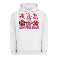 Pigment Lunar Rock Happy holidays with gnomes Urban Hoodie - NancyCooperArtShop
