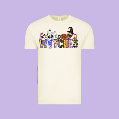 Drink Up Witches Vintage Tee Designed By Cowhidedigitalart