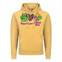 Vintage Mustard peace love mardi gras Vintage Hoodie - JahusDesignShop