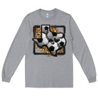 Heather Grey leopard soccer texas map Long Sleeve Tee - Jasminsmagicworld