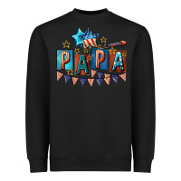 Black American Papa 4th of july Heavyweight Sweatshirt - CowGirlArtShop