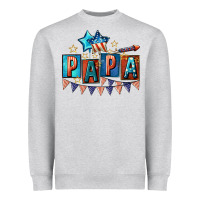 Heather Grey American Papa 4th of july Heavyweight Sweatshirt - CowGirlArtShop