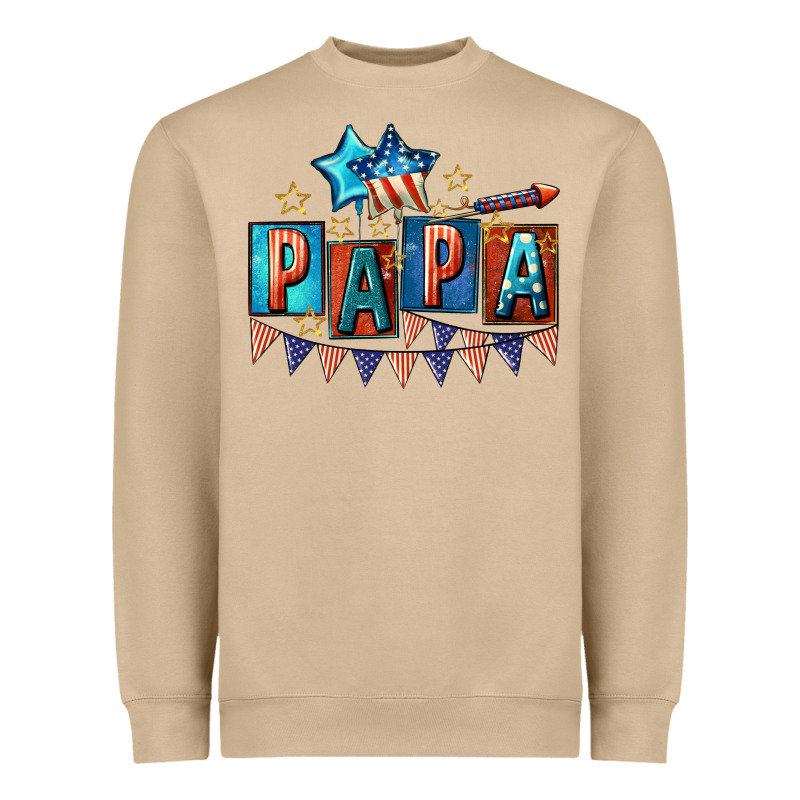 American Papa 4th Of July Heavyweight Sweatshirt by CowGirlArtShop | Teevron