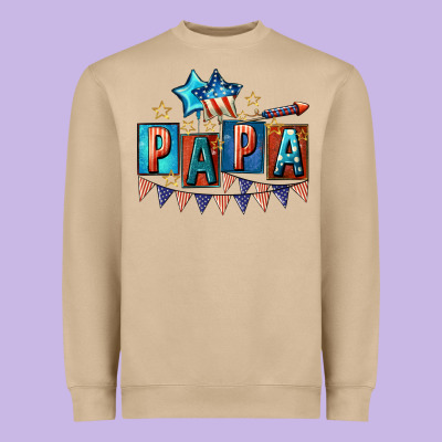American Papa 4th Of July Heavyweight Sweatshirt Designed By Cowgirlartshop