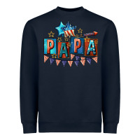 Navy American Papa 4th of july Heavyweight Sweatshirt - CowGirlArtShop