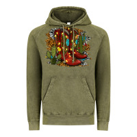 Vintage Olive christmas cowboy boots Vintage Hoodie - RanaPortraitStore