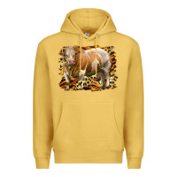 Antique Gold western simmental bull Premium Hoodie - LillyAllenDesigns