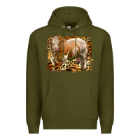 Army Green western simmental bull Premium Hoodie - LillyAllenDesigns