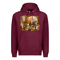 Burgundy western simmental bull Premium Hoodie - LillyAllenDesigns
