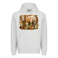 Dove Grey western simmental bull Premium Hoodie - LillyAllenDesigns