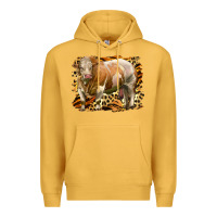 Mustard western simmental bull Premium Hoodie - LillyAllenDesigns
