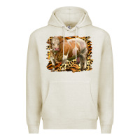 Oatmeal Heather western simmental bull Premium Hoodie - LillyAllenDesigns