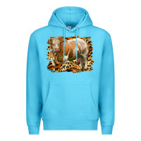 Ocean Blue western simmental bull Premium Hoodie - LillyAllenDesigns