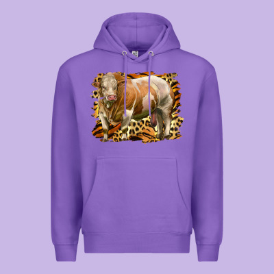 Western Simmental Bull Premium Hoodie Designed By Lillyallendesigns