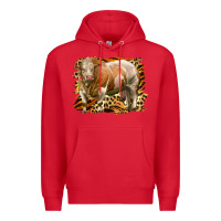Red western simmental bull Premium Hoodie - LillyAllenDesigns
