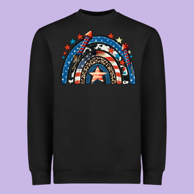 American Rainbow 4th Of July Heavyweight Sweatshirt Designed By Cowgirlartshop