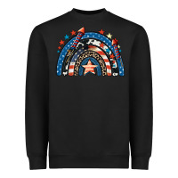 Black American rainbow 4th of july Heavyweight Sweatshirt - CowGirlArtShop